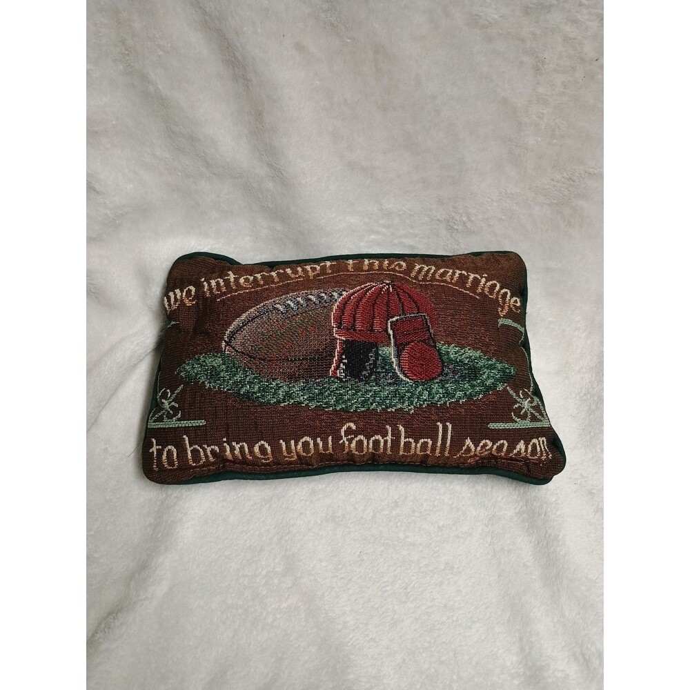 Vintage "We Interrupt This Marriage To Bring You Football Season"Tapestry Pillow